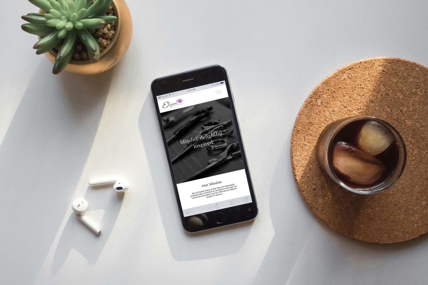 april henry creative elysian salon and day spa website design mobile view